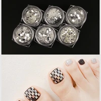 hnuix nail glitter sequin holographic silver flakes colorful round nail sequins manicure nail art decoration