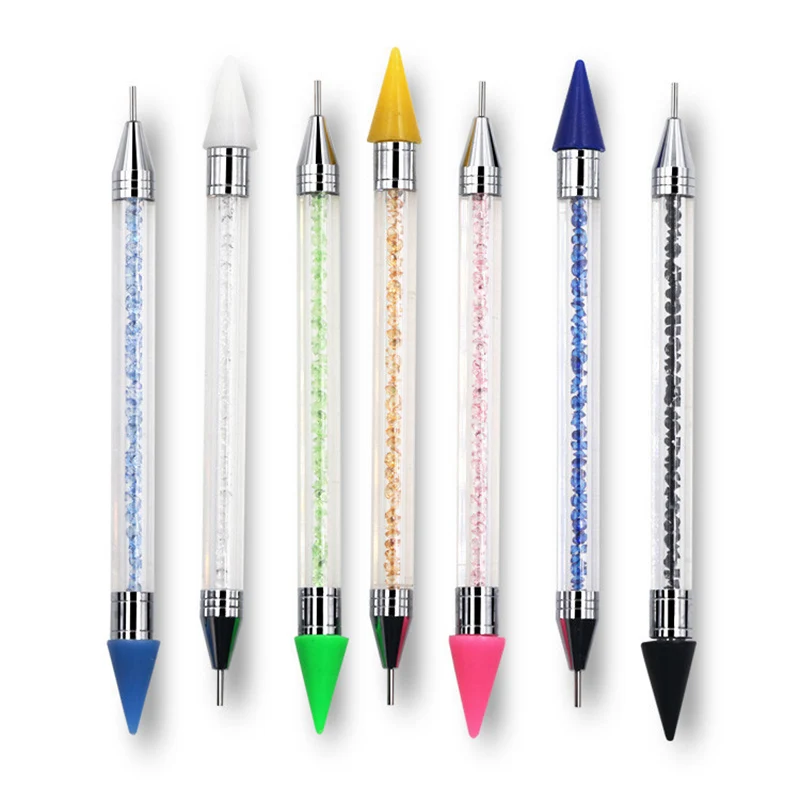 Fashion 1PC Double Head Transparent Pencil Decor Dotting Painting Pen Nail Art Crystal DIY Rhinestones Manicure Tools | Красота и