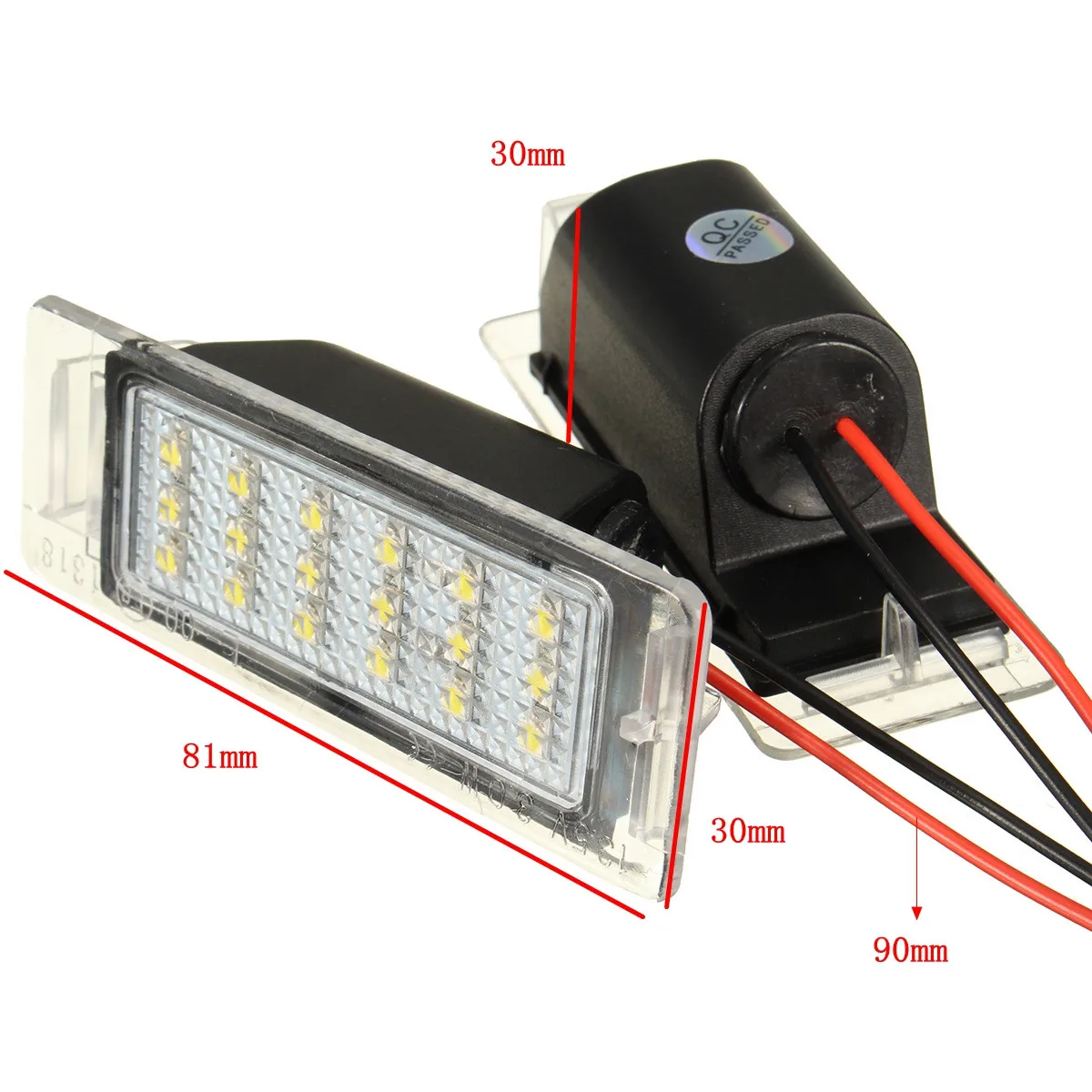 2 шт. белые светодиодные лампы 3 Вт 18 SMD для номерного знака | Автомобили и