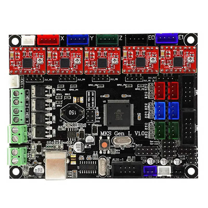 PPYY новый-материнская плата Makerbase Mks Gen L с 5 шт. Drv A4988 Драйвер + 3D сенсорный модуль