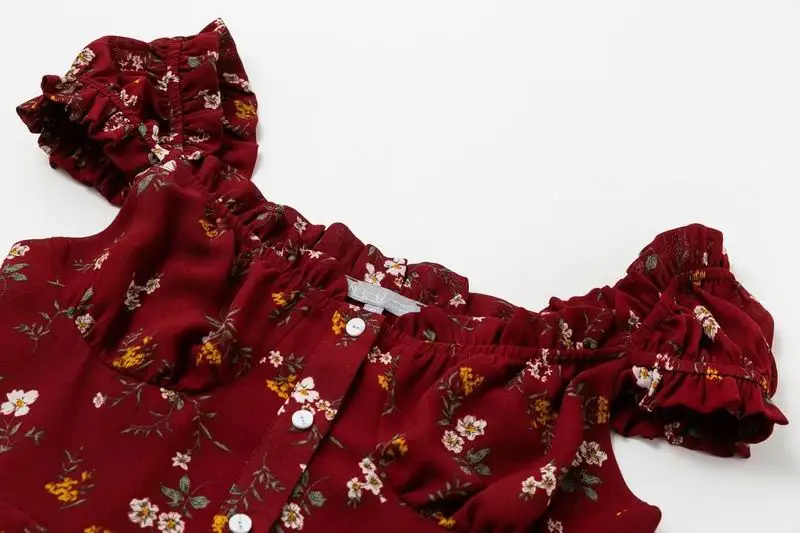 Женские летние платья 2019 Новые цветочные принты выше колена женские Vestidos |