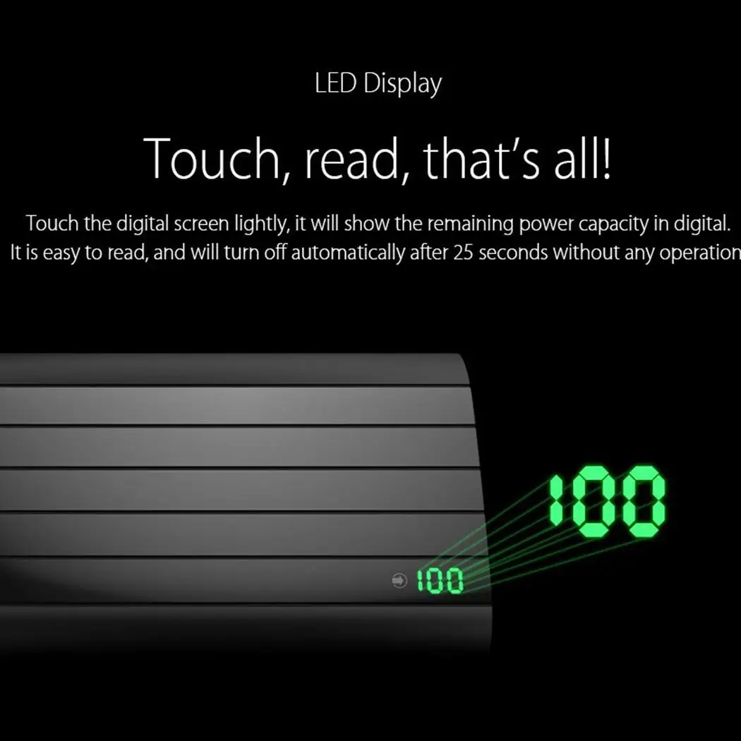 Мощность Bank 20000 mAh Портативный ЖК дисплей Dual легкий вес компактный размер USB