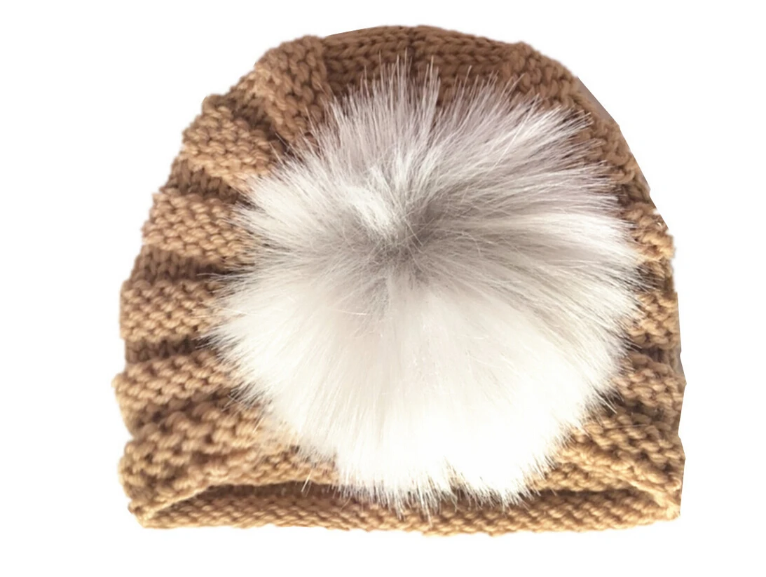 2019 Fashion Kids Baby Boys Girls Warm Winter Knit Beanie Artificial Fur Cute Comfort Pom Bobble Hat Cap | Детская одежда и обувь