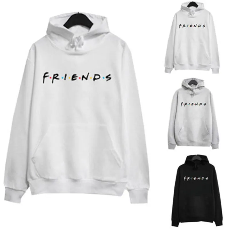 Женский пуловер унисекс с капюшоном и надписью FRIENDS для взрослых|Женские