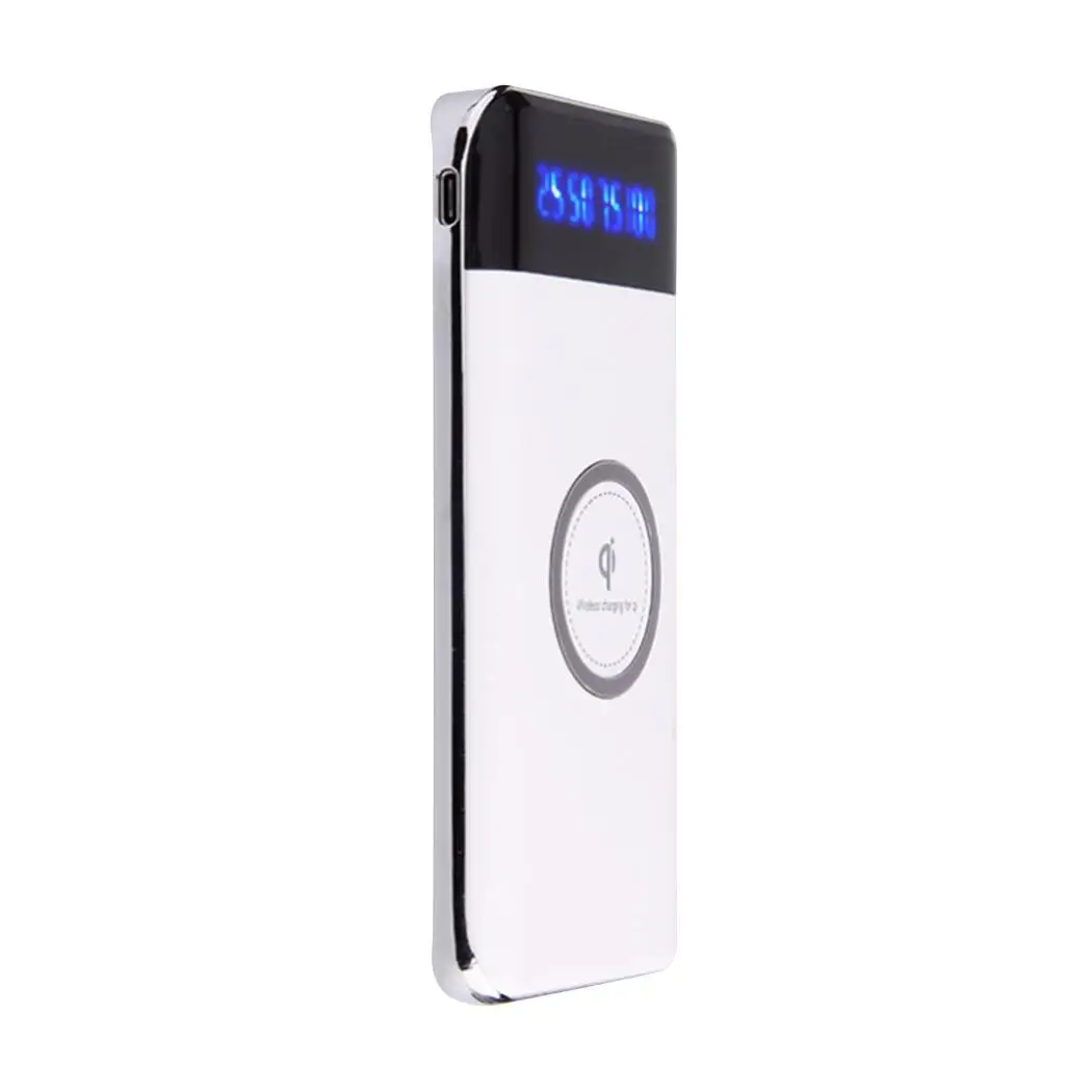 Переносное Беспроводное зарядное устройство 10000Amh USB цифровой 5 V/1.0A QI DC V 1A power Bank