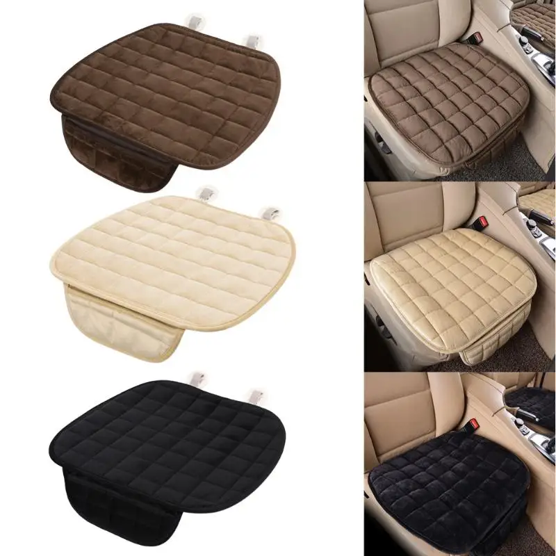 Winter Warm Plush Anti Slip Car Seat Cover Plaid Cushion Protector Supports Cotton Protective Pads | Автомобили и мотоциклы