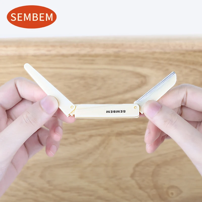 SEMBEM 2 шт. складной триммер для бровей карманный нож из нержавеющей стали
