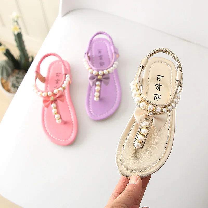 

2019 girls sandals children's summer sandals sweet bow slip sandals girls shoes
