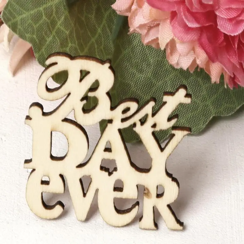 15pcs/Set DIY Vintage Best Day Ever Wood Rustic Wedding Table Ornament Festival Party Decoration | Дом и сад