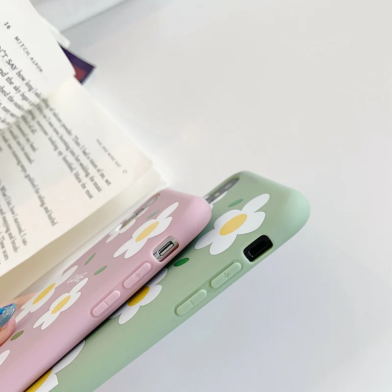 STROLLIFE Ins Little Daisy Phone Case for IPhone XS Max XR Fresh Summer Lovely Cover 6 X 7 8Plus Matte Soft TPU Shell |