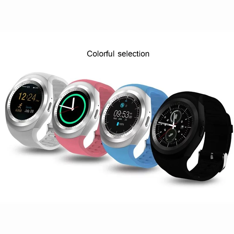 Bluetooth Y1 Смарт-часы Relogio Android SmartWatch Телефонный звонок GSM Sim удаленного Камера