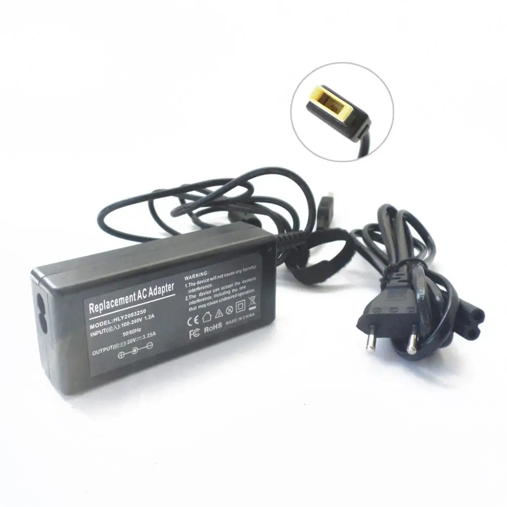 

Laptop Power Charger AC Adapter For Lenovo IdeaPad U330p U430p U330T S1 S3 S5 20V 3.25A For Yoga 13 M490S K4350A K4450A USB Plug