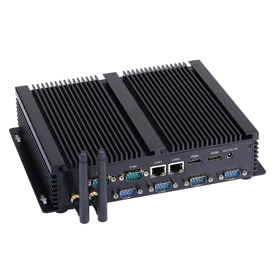 HUNSN безвентиляторный промышленный ПК мини компьютер Intel Core I5 4200U Windows 10 Pro/Linux MA05I