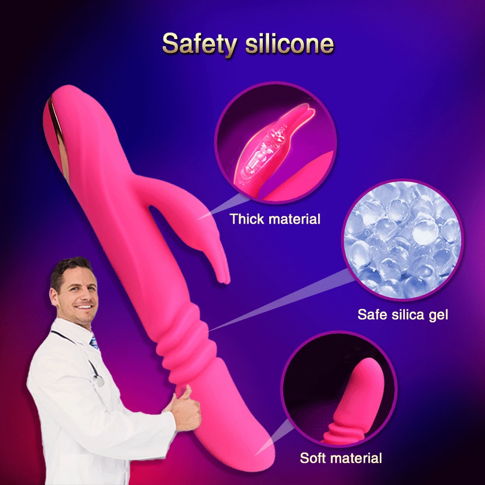 12 скоростной фаллоимитатор с клиторальной стимуляцией кролика вибратор