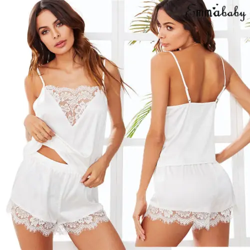 Летнее новое женское сексуальное атласное кружевное нижнее белье Babydoll ночная