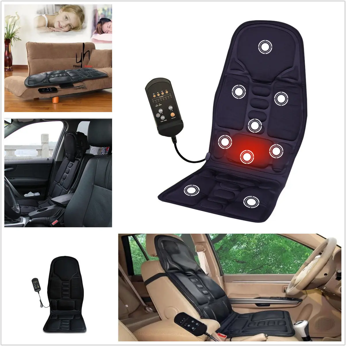 Массажный коврик с подогревом для дома и офиса вибрационная подушка матрас тела