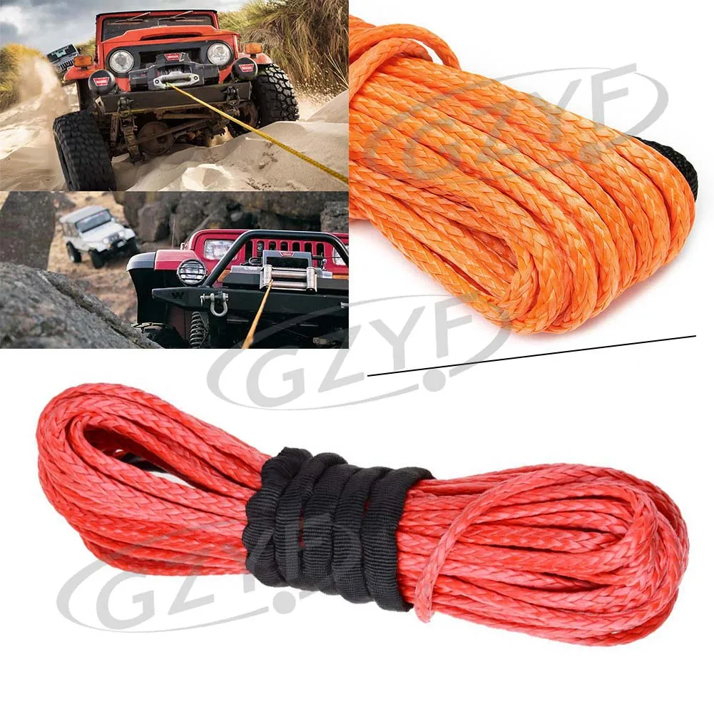 

Universal 1/4" x 50'' Synthetic Winch Rope Line Cable 7000 LBS Capacity for ATV UTV W/Sheath