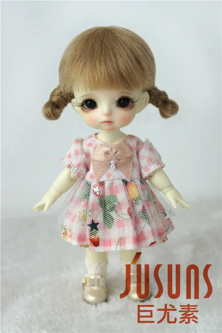 Волосы для куклы JD142 1/12 1/8 два пони BJD мохеровый парик Размер 3 4 дюйма 5 дюймов
