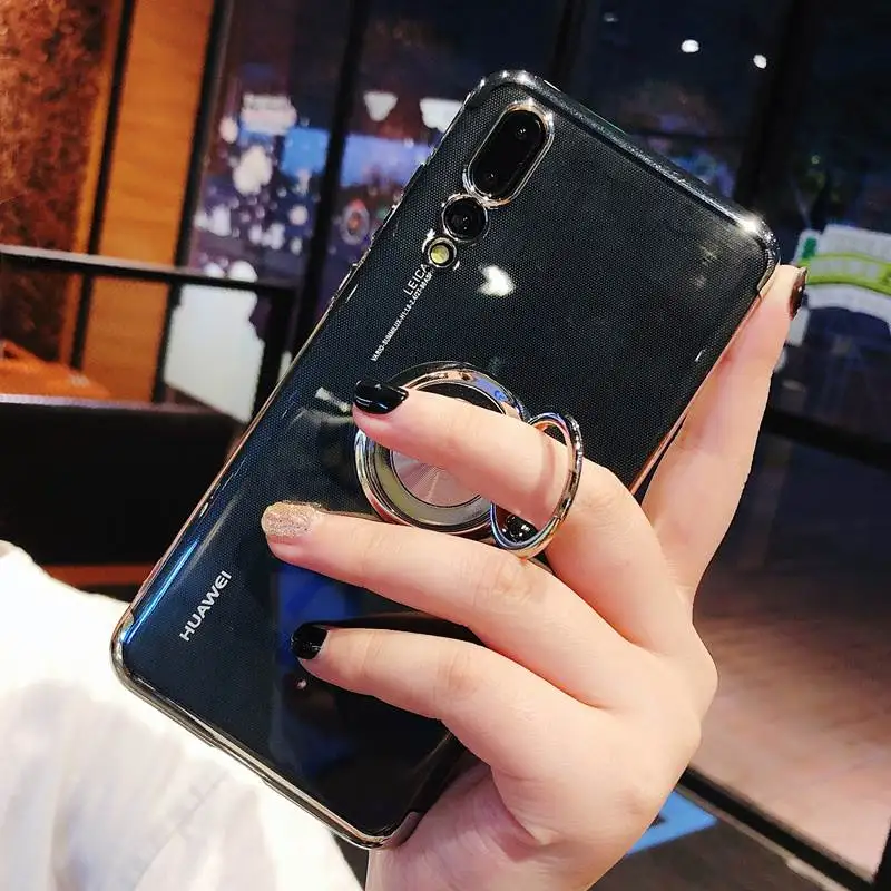 Чехлы для Huawei Y6 2019 Y7 Y9 магнитный силиконовый чехол с металлическим