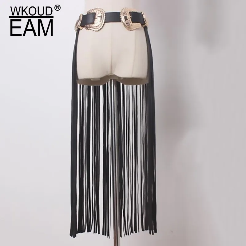 WKOUD EAM Jewelry / 2020 Новая мода темперамент черная металлическая пряжка удлиненный