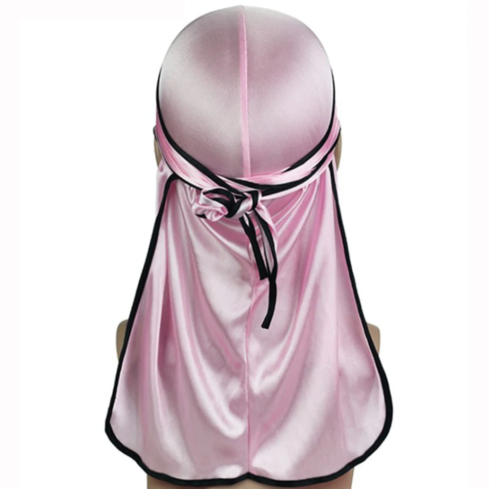 New Men's Satin Durags Bandanas Turban Hat Wigs Doo Men silky Durg Headwear Pirate Extra Long Tail Headband Hair Accessories |