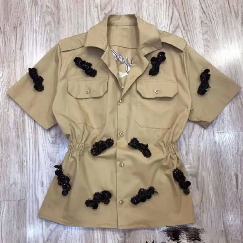 Женская блузка TWOTWINSTYLE весенняя повседневная с коротким рукавом и