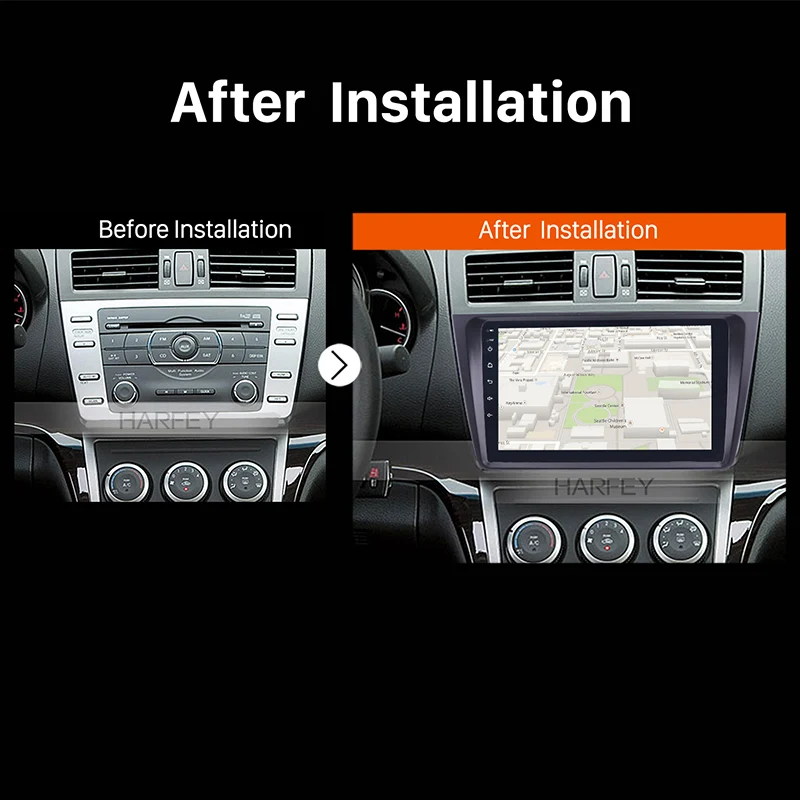 Автомобильный мультимедийный плеер Harfey 9 дюймов GPS автомобильное радио Android 8 1 2DIN