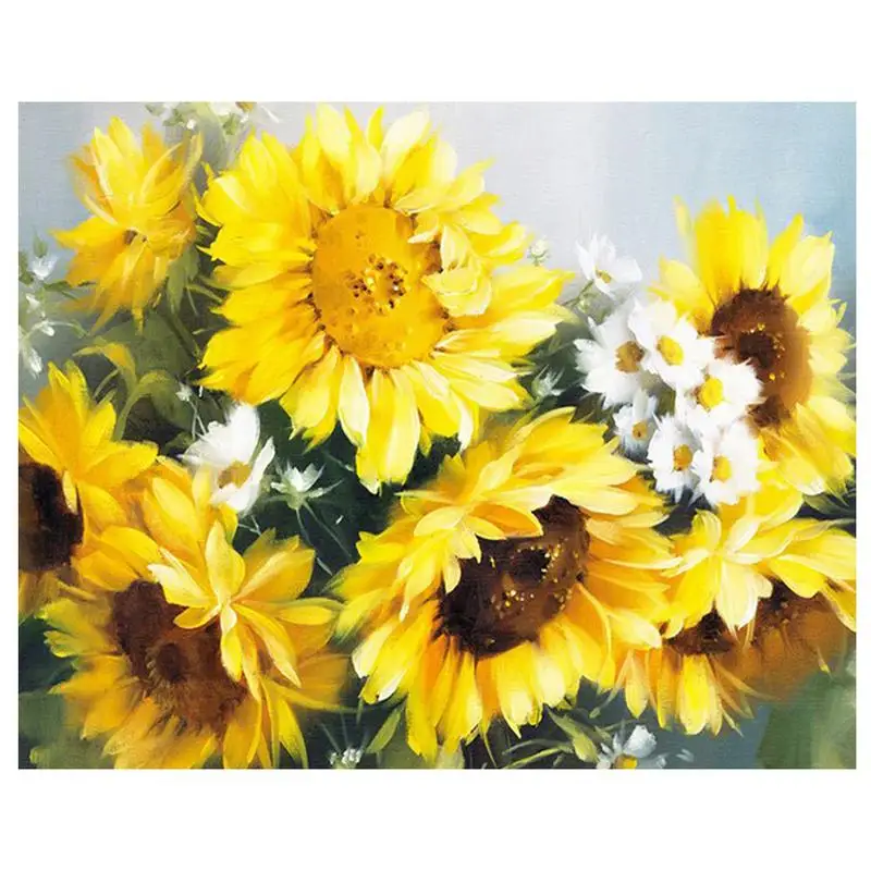 New DIY Diamond Painting Sunset Sunflower Dog Wolf Tiger Pattern Full Modern Home Decoration Living Room Mural Paintings | Дом и сад