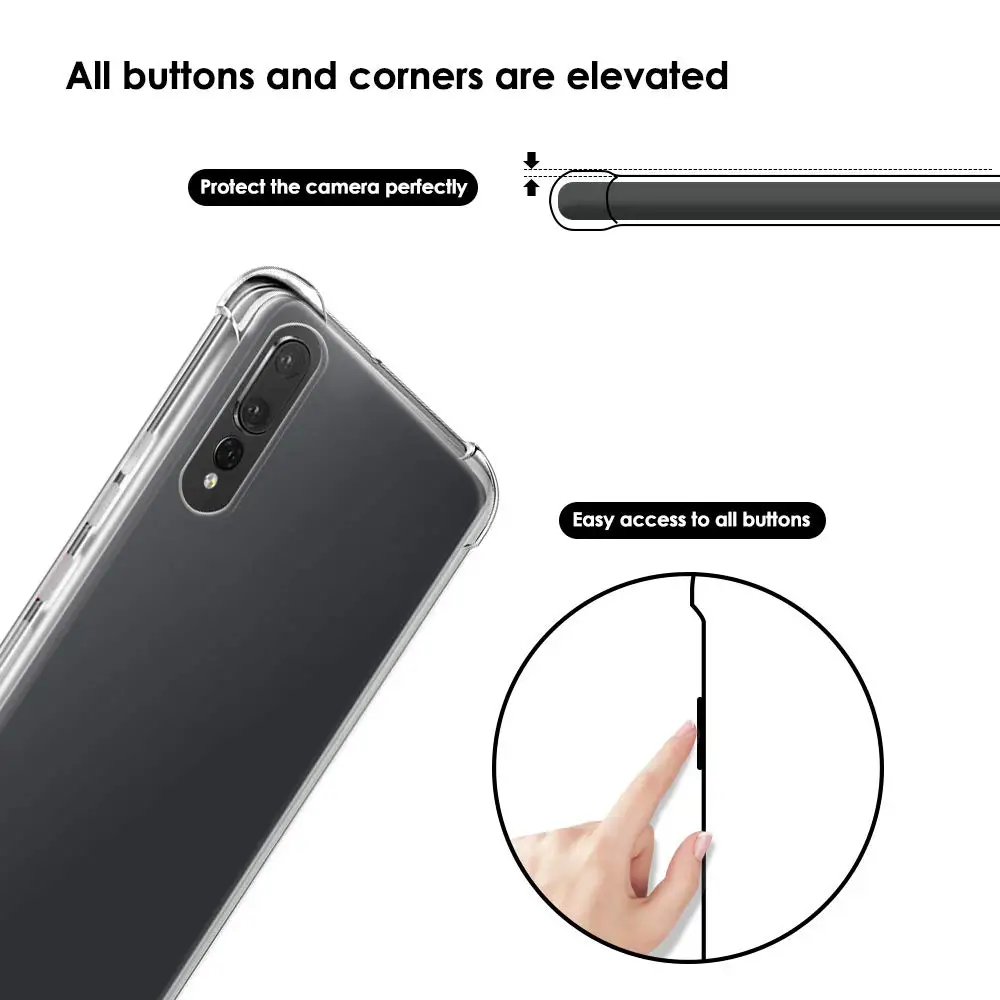 Чехол для Huawei Honor 8S гибридный ударопрочный ультратонкий защитный прозрачный