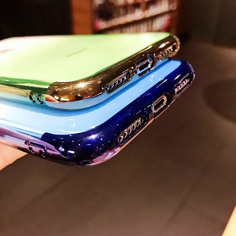 Прозрачный чехол градиентного цвета для iphone X XR XS Max 6 7 8 Plus прозрачный силиконовый