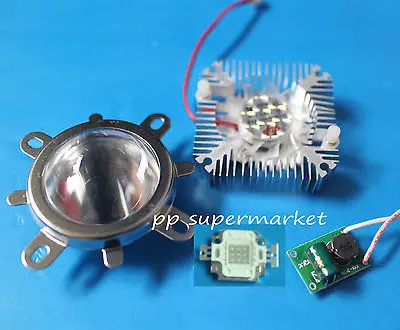 Комплект линз 44 мм + 10 Вт УФ 395nm LED Драйвер радиатор DIY|Подвесные лампочки| |