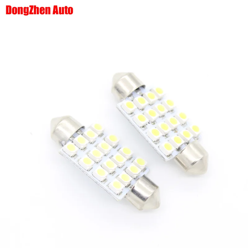 Dongzhen 100x 16SMD 24 В светодио дный белый светодиод 41 мм Автомобильный Купол гирлянда