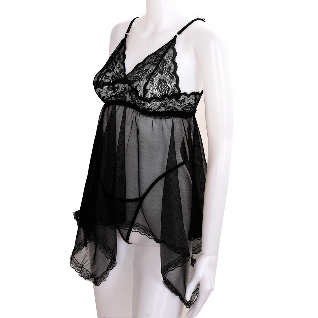 Сексуальное женское белье кружевное прозрачное в стиле babydoll неглиже String