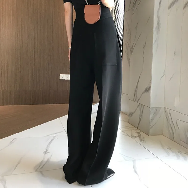 TWOTWINSTYLE повседневные однотонные длинные брюки для женщин с высокой талией и