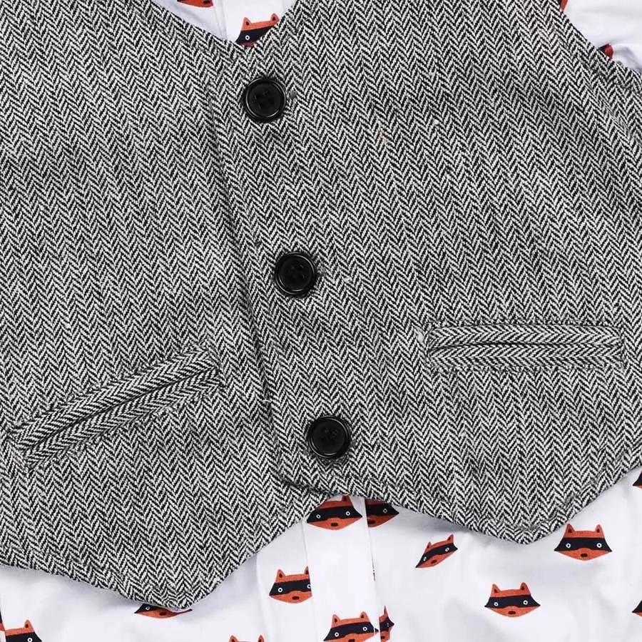 Комплект для мальчиков Pudcoco официальный костюм маленьких жилет топ рубашка брюки