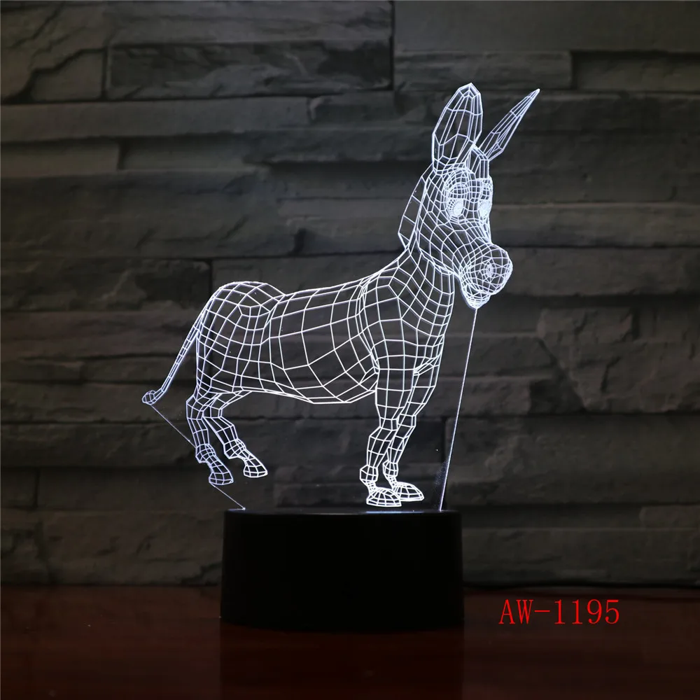 Ретро Животное украшение олень 3D USB СВЕТОДИОДНАЯ Лампа Олень цвета меняющий