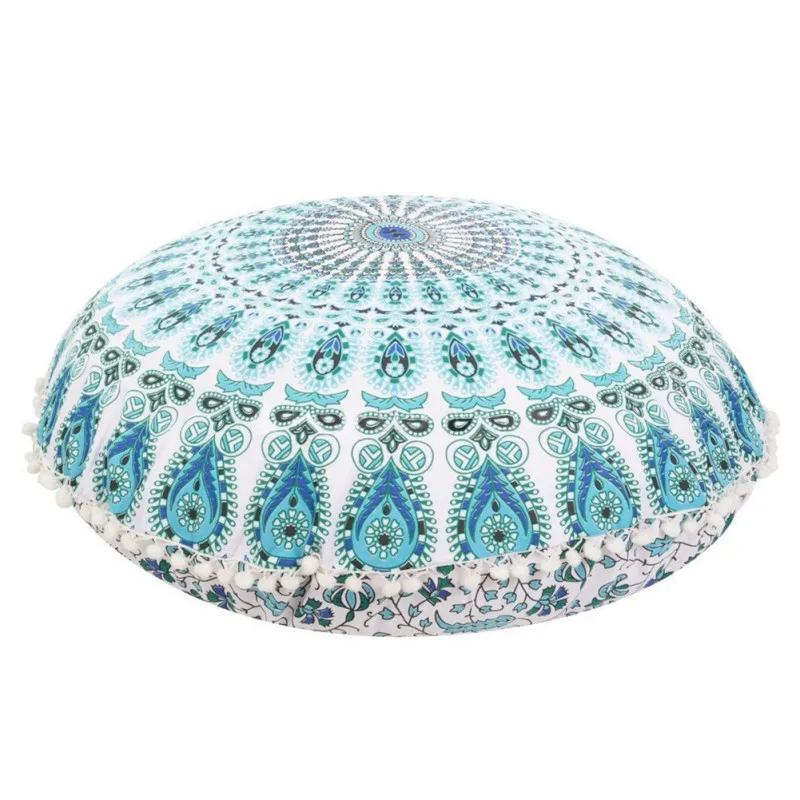 

32in Round Mandala Tapestry Pillows Case Cover Meditation Covers Ottoman Poufs Retro Ethic Pillow Case24