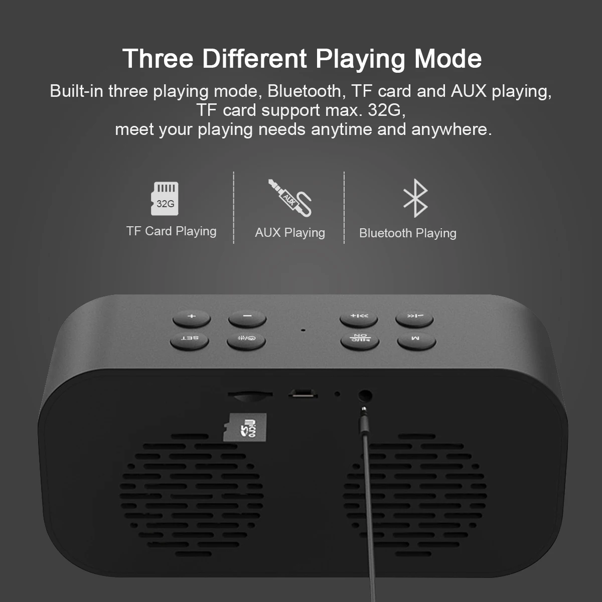 Беспроводной динамик Exelvan Bluetooth5.0 стереозвук с цифровой прикроватной тумбочкой