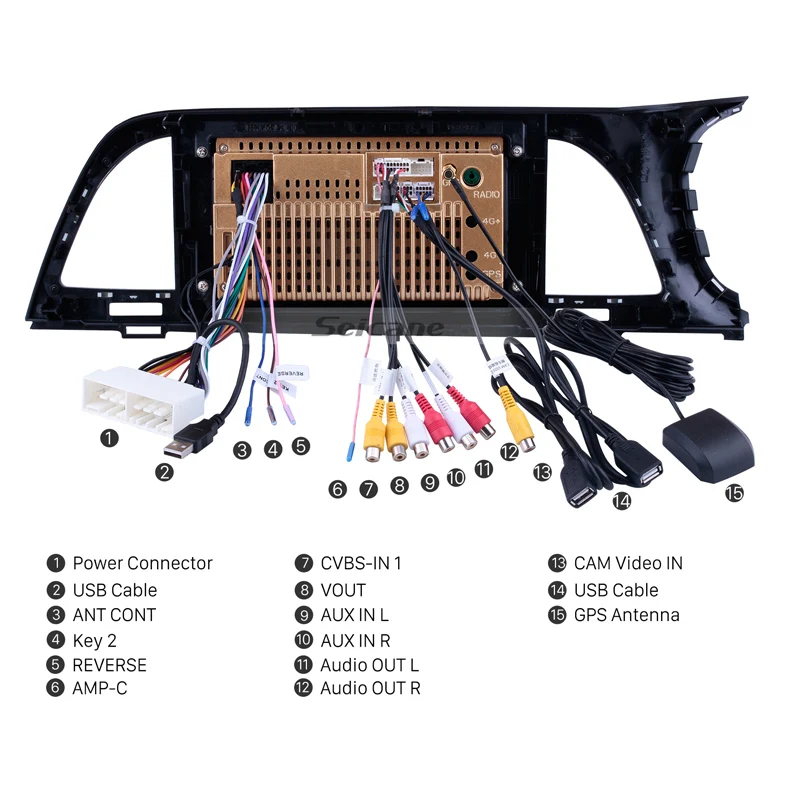 Стерео головное устройство Seicane 9" сенсорный экран мультимедийный проигрыватель 2Din на Android 9.1 для автомобиля KIA K4 Cachet 2018 с функцией зеркального отображения Mirror Link, поддержкой WIFI и AUX.