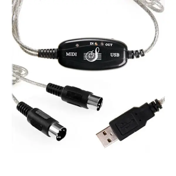 100 шт. 2 м/6 футов музыкальная клавиатура для ПК USB MIDI кабель Интерфейс адаптер
