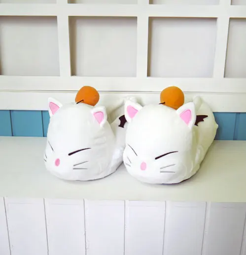 

2 pcs/set Final Fantasy 14 Moogle plush shoes action figure FF14 Moogle plush doll short plush pillow cosplay toy free shipping