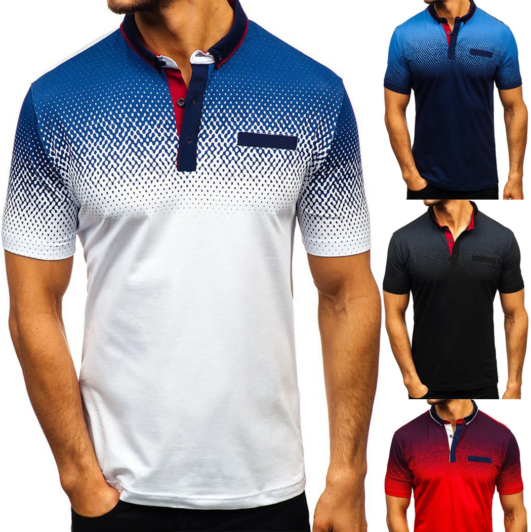 Популярные стильные мужские летние рубашки с короткими рукавами и 3D принтом