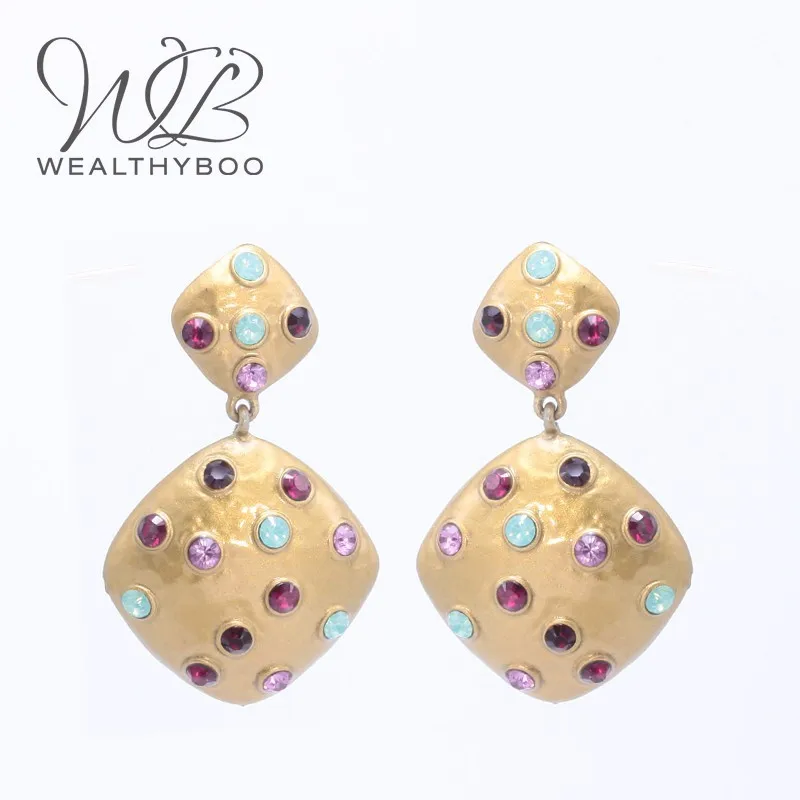 WEALTHYBOO мода ZA металлический кулон серьги женские ювелирные изделия Смола
