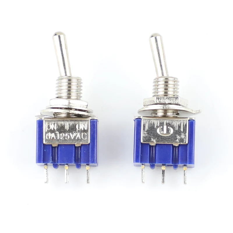 10 шт./лот голубой мини-фонарь 3-Pin SPDT ON 6A 125VAC переключатели | Строительство и ремонт