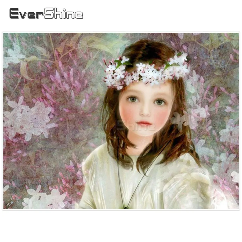 EverShine DIY Diamond Embroidery Fairy Maiden Painting Cross Stitch Flowers Girl Picture Of Rhinestones Mosaic|Алмазная мозаика и