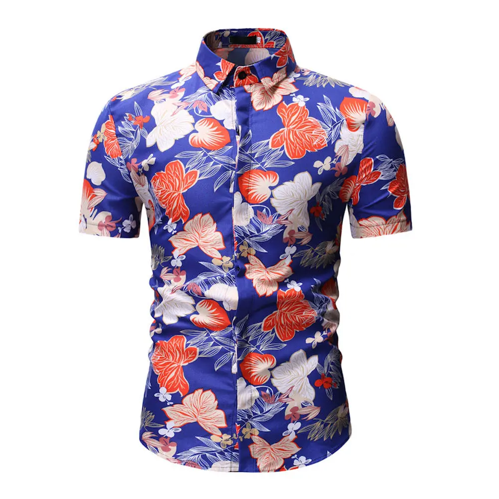 2019 New Style Fashion Hot Luxury Men's Slim Fit Shirt Short Sleeve Stylish Formal Cotton Casual Button Print Top | Мужская одежда