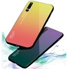 Градиентный чехол для телефона из закаленного стекла для Huawei Honor Magic 2, оболочка, градиентный цвет, задняя крышка, Мягкий бампер