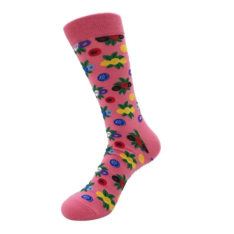 Men's Cotton Socks Geometric Cartoon Animal Crew Print Stripe Stockings Innovative Novel Couple Green Pink Blue Breathable | Мужская