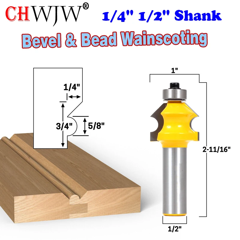 1 шт. 1/4 &quot1/2&quot хвостовик фаска и шариковая фреза CHWJW 13111|Фреза| |