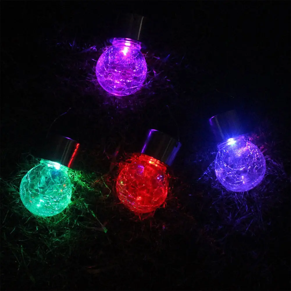 7 цветная светодиодная Солнечная садовая Подвесная лампа хрустальный стеклянный